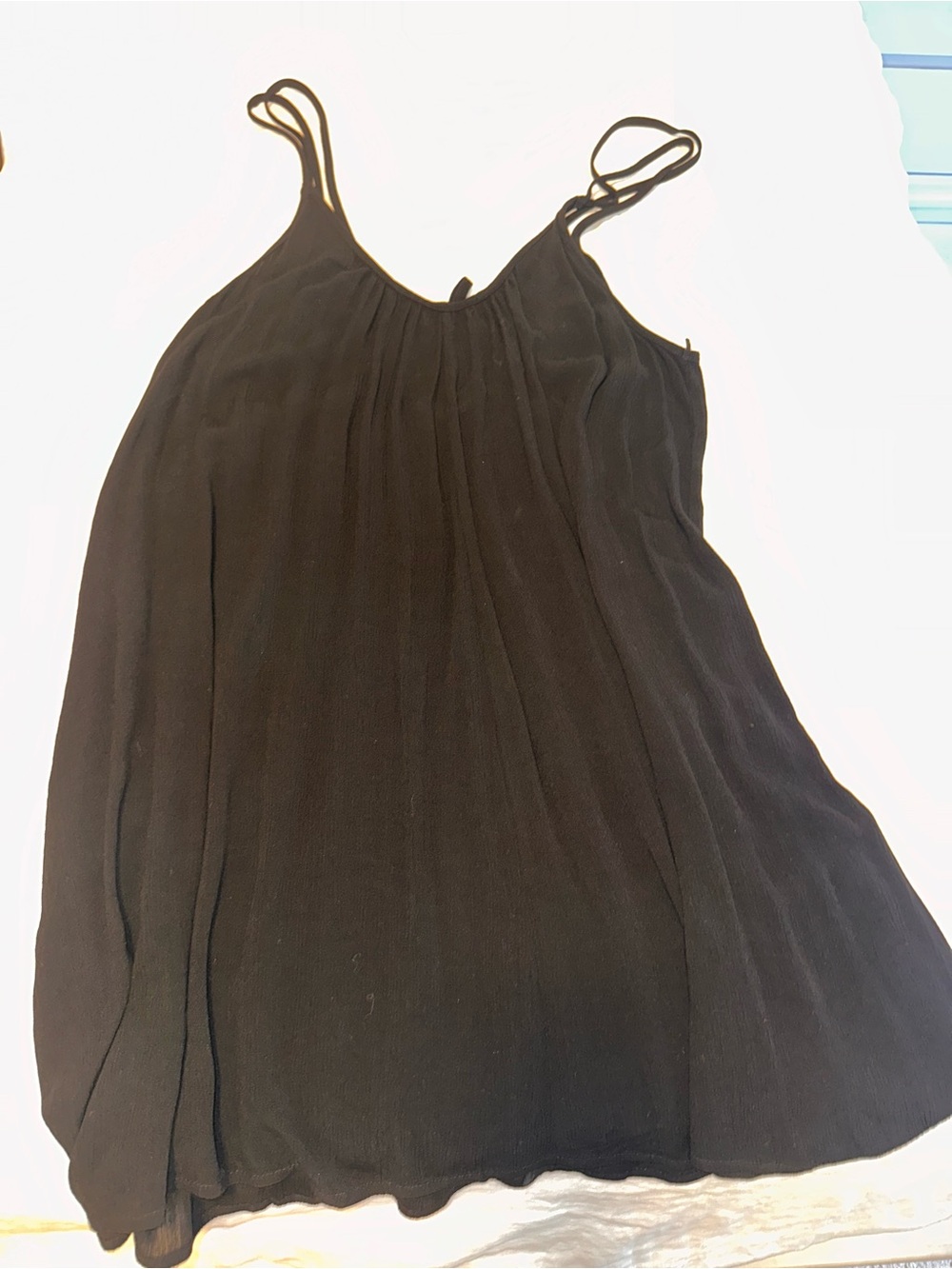 lovestitch Black Double-Strap Flowy Swim Coverup